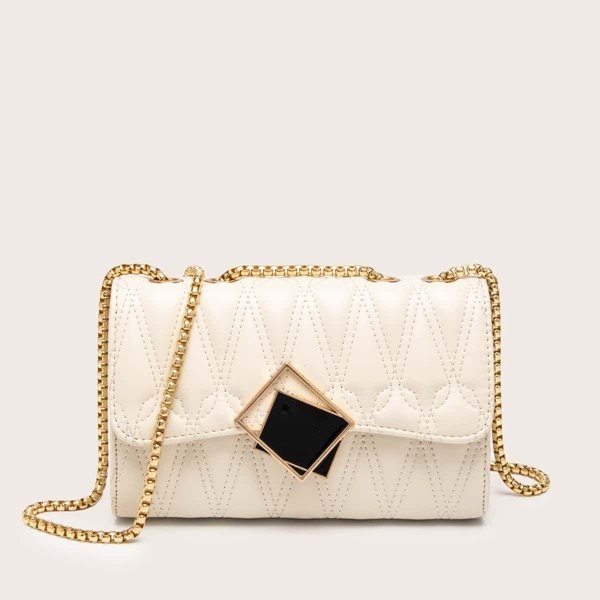 

Quilted Shoulder Bag, Beige