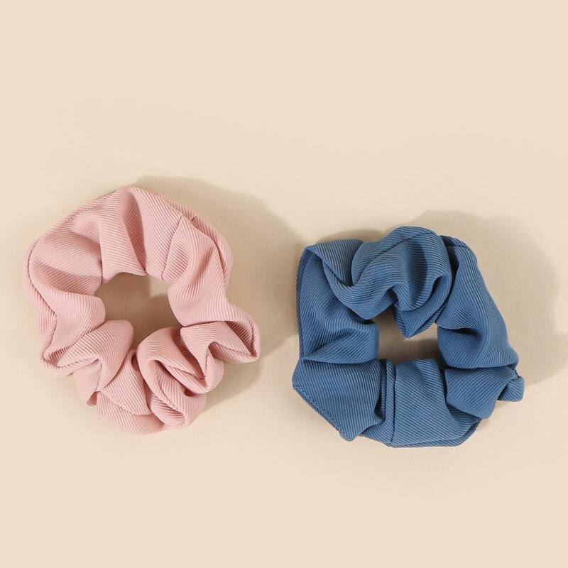 

2pcs Hair Scrunchie, Multicolor
