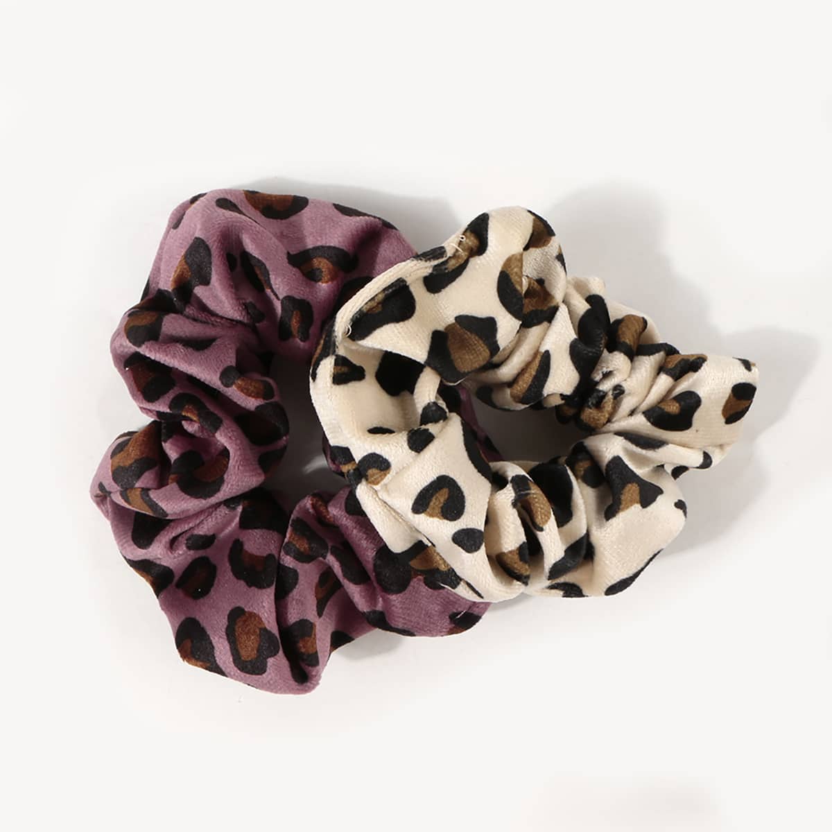 

2pcs Leopard Hair Scrunchie, Multicolor