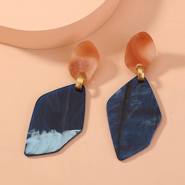 

Color Block Geo Drop Earrings, Multicolor