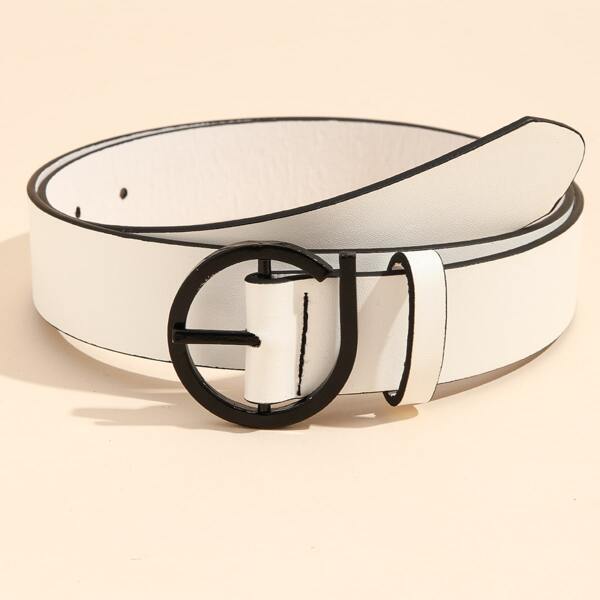 

Metal Buckle Belt, White