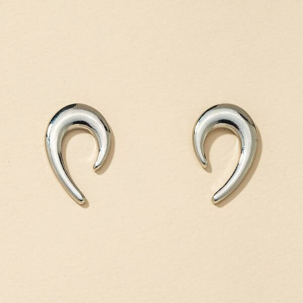 

Geo Design Stud Earrings, Silver
