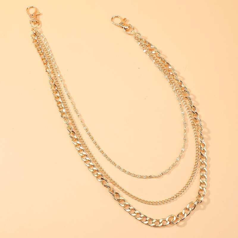 

Layered Waist Chain Belt, Gold