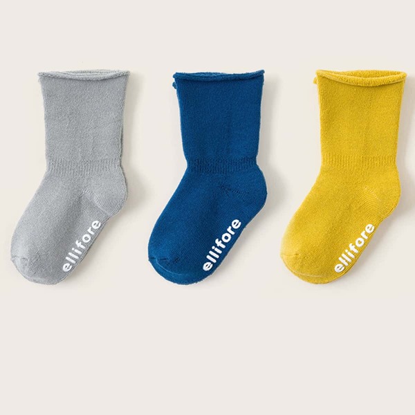 

3pairs Baby Letter Graphic Socks, Multicolor