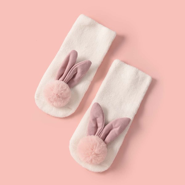 

Baby Pom-pom Decor Warm Socks, White
