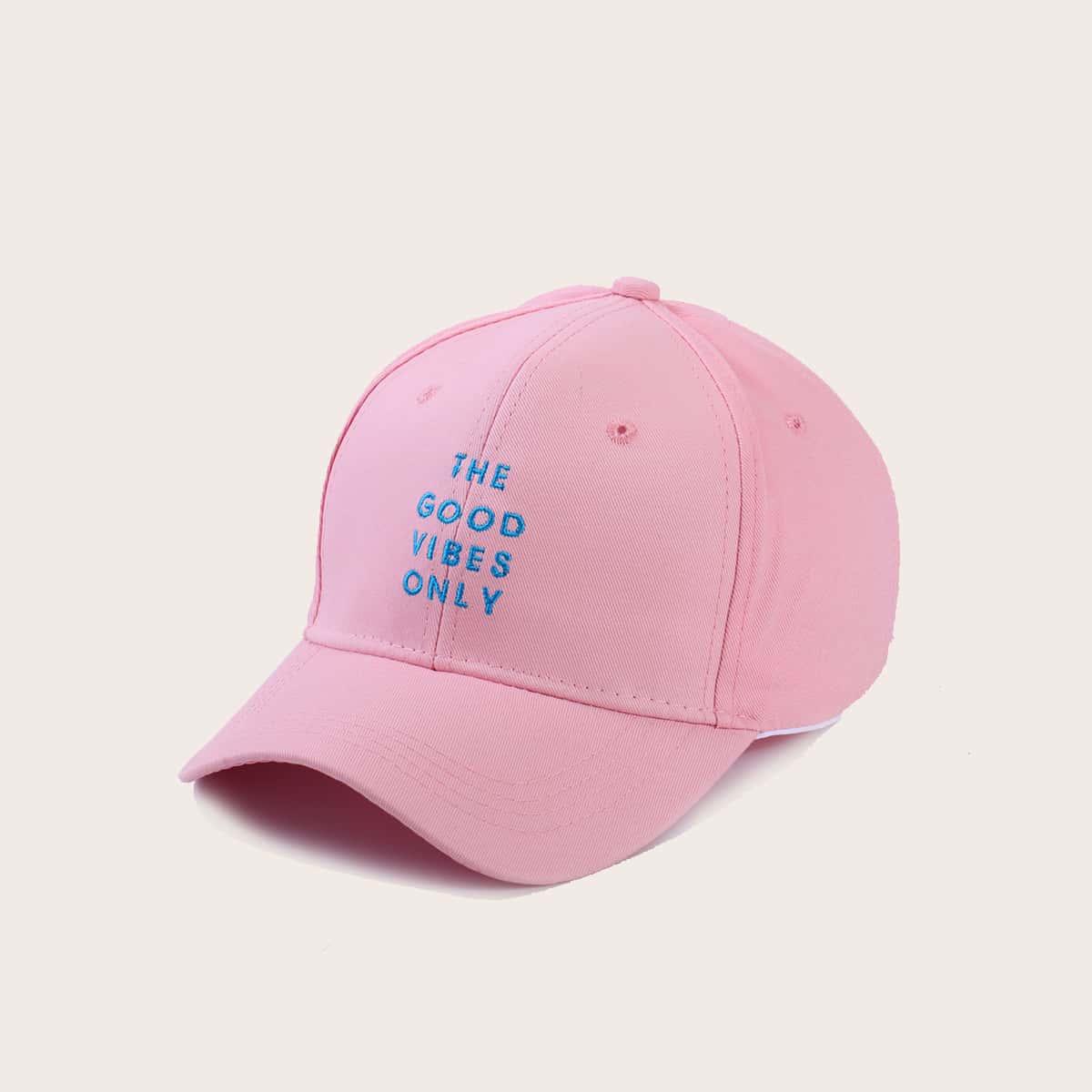 

Slogan Embroidery Baseball Cap, Pink