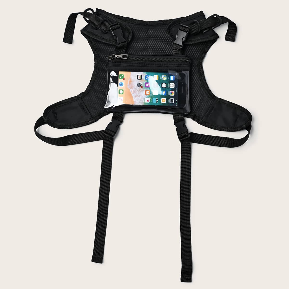 

Guys Clear Pocket Chest Harness Bag, Black