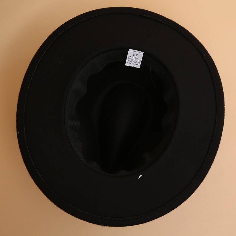 

Belt Band Fedora Hat, Black