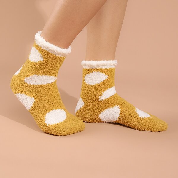

Two Tone Fuzzy Socks, Yellow