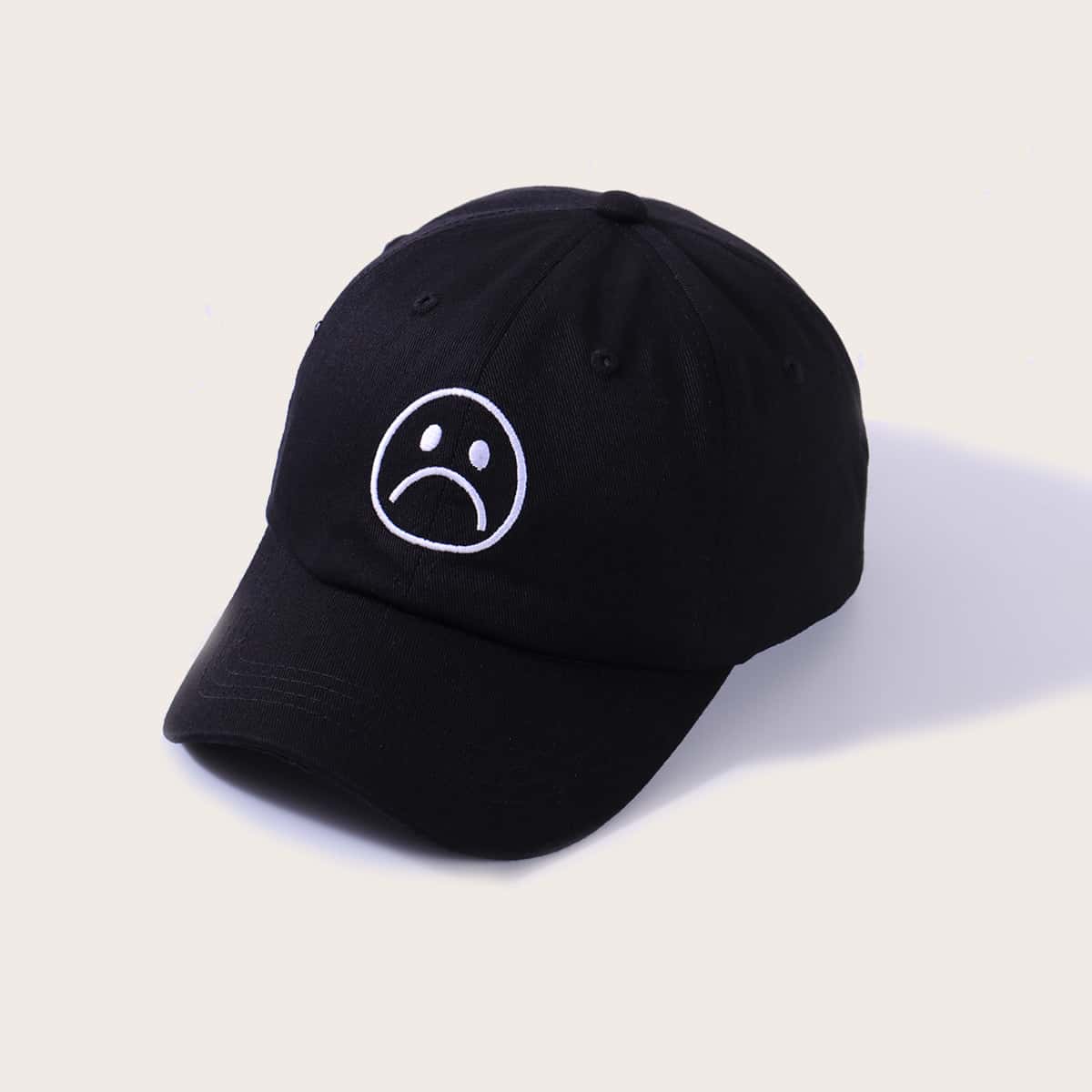 

Sad Face Baseball Cap, Black