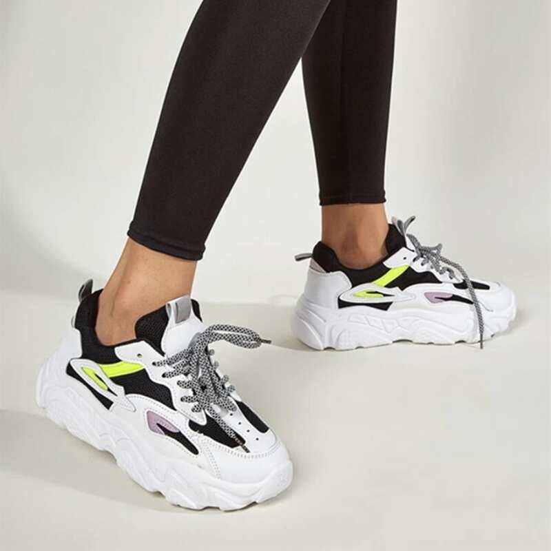 

Colorblock Chunky Trainers, White