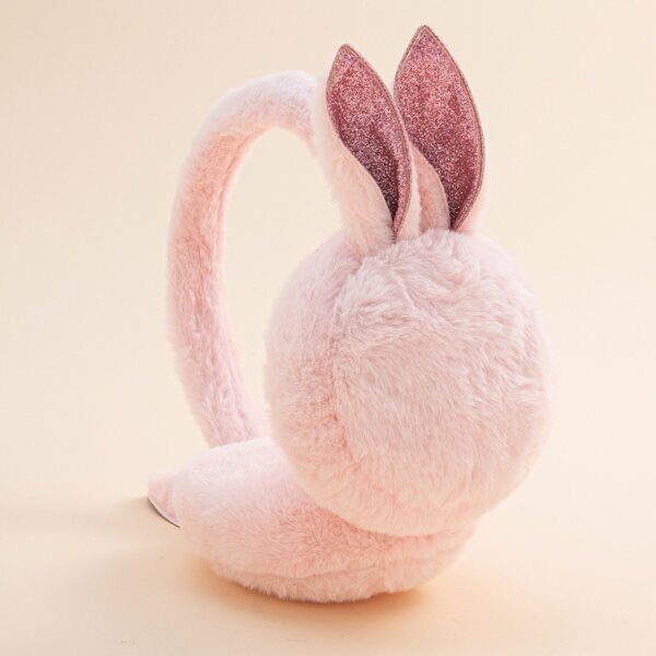 

Glitter Detail Plush Earmuff, Pink