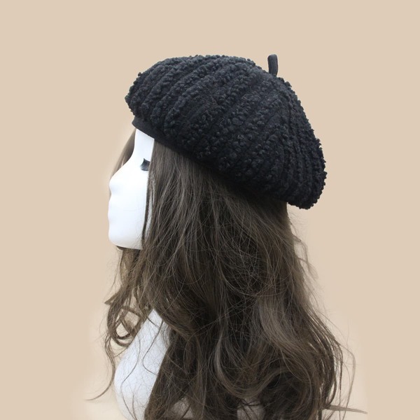 

Minimalist Solid Beret, Black