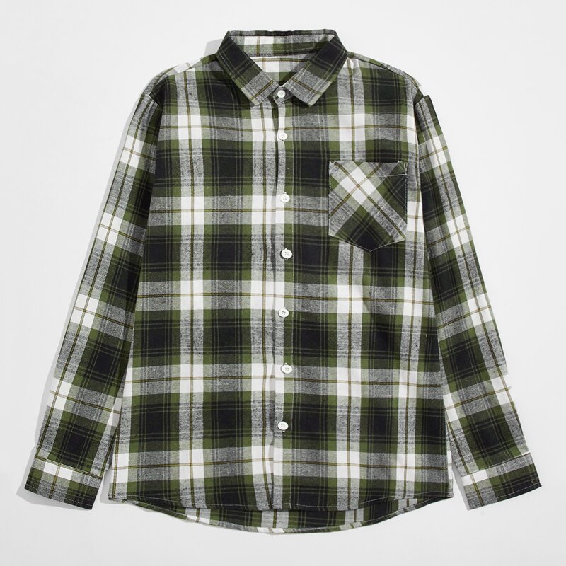 

Guys Plaid Button Front Pocket Shirt, Multicolor
