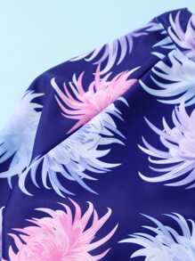 Tween Girl 花朵高腰防晒衣 夏季海滩 - 彩色 - 查看 5