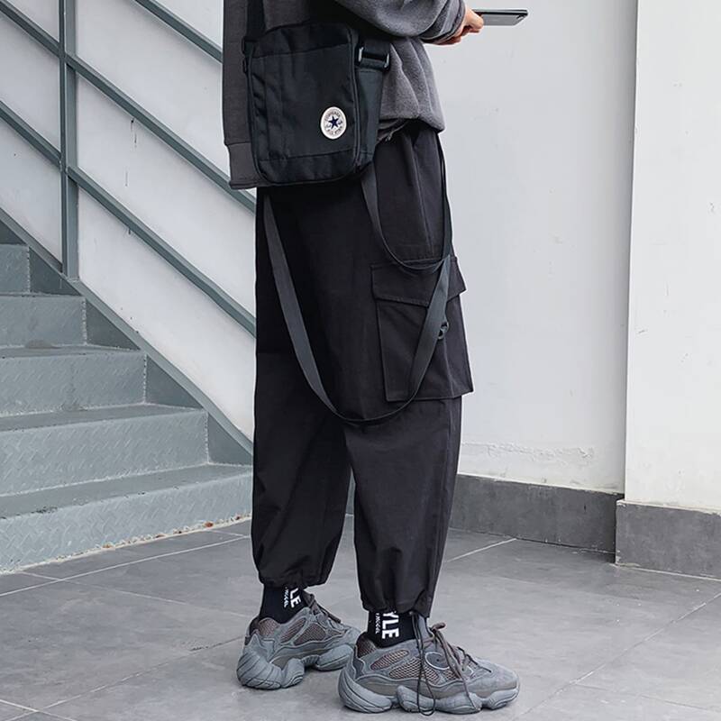 

Guys Solid Tape Pocket Pants, Black