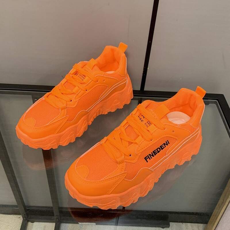

Lace-up Chunky Trainers, Orange