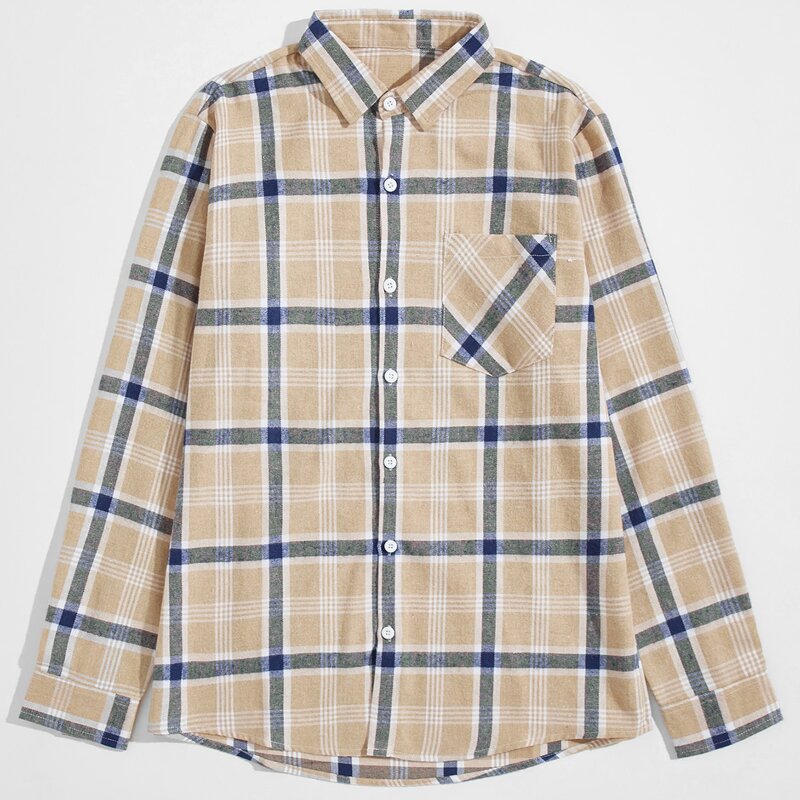 

Guys Plaid Button Front Pocket Shirt, Multicolor