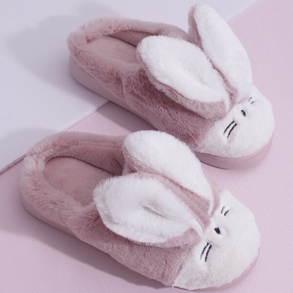 

Cartoon Design Fluffy Slippers, Pink