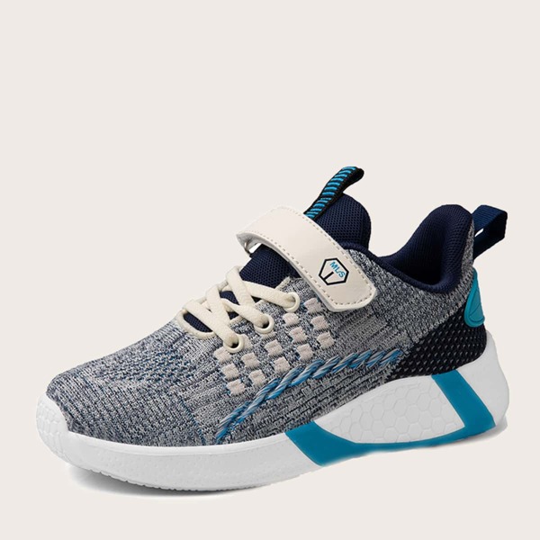

Boys Velcro Strap Knit Sneakers, Grey