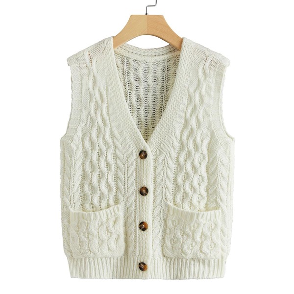 

Pocket Detail Button Front Cardigan, White