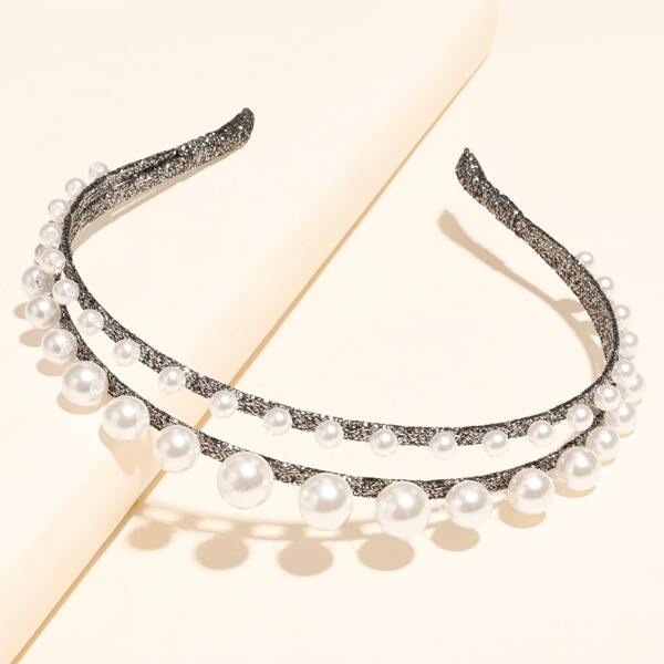 

Faux Pearl Hair Hoop, Multicolor