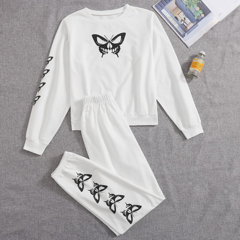

Butterfly Graphic Lounge Set, White