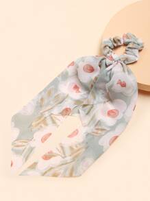 3入組小花圖案鬆緊頭巾圍巾，波西米亞蝴蝶結 - 彩色 - 查看 3