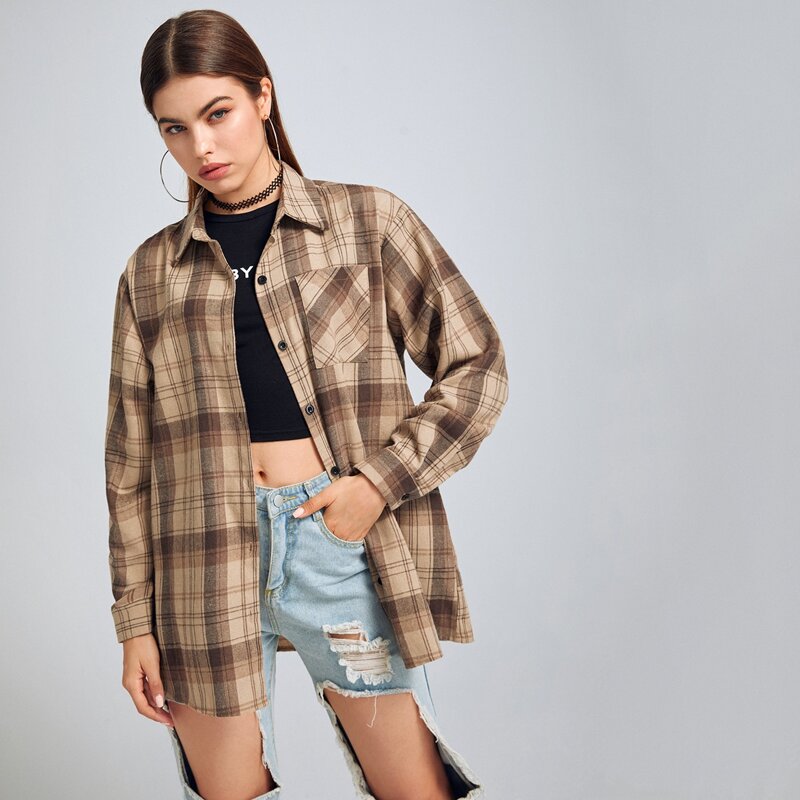 

Plaid Boyfriend Shirt, Multicolor