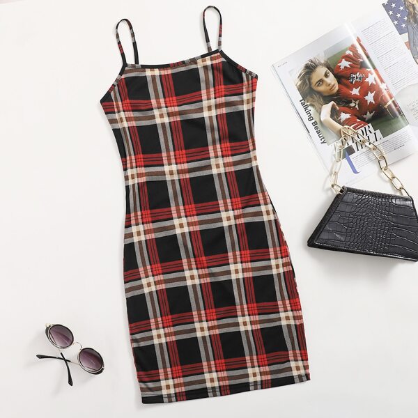 

Plus Plaid Bodycon Dress, Multicolor