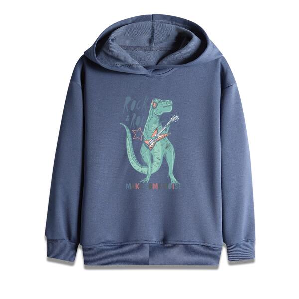 

Boys Cartoon And Slogan Graphic Hoodie, Dusty blue