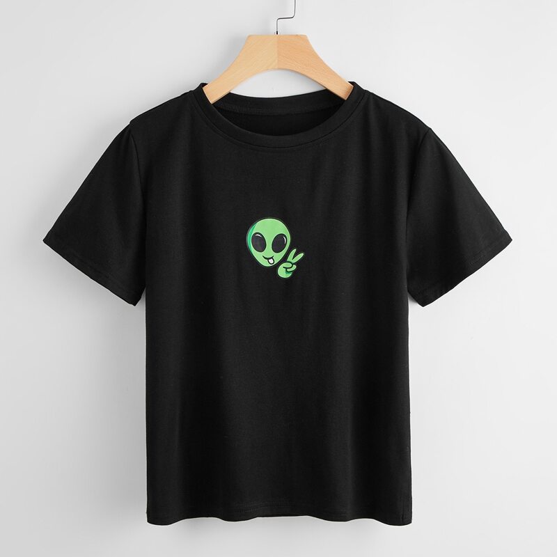

Alien Pattern Tee, Black