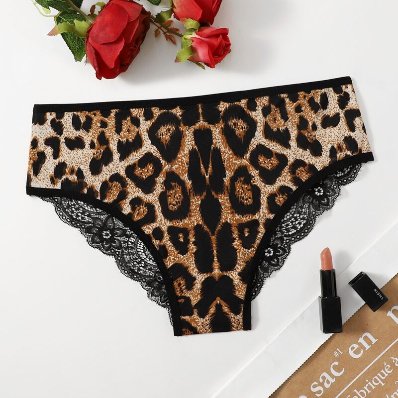 

Leopard Contrast Lace Panty, Multicolor