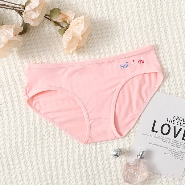 

Letter Graphic Panty, Pastel baby pink