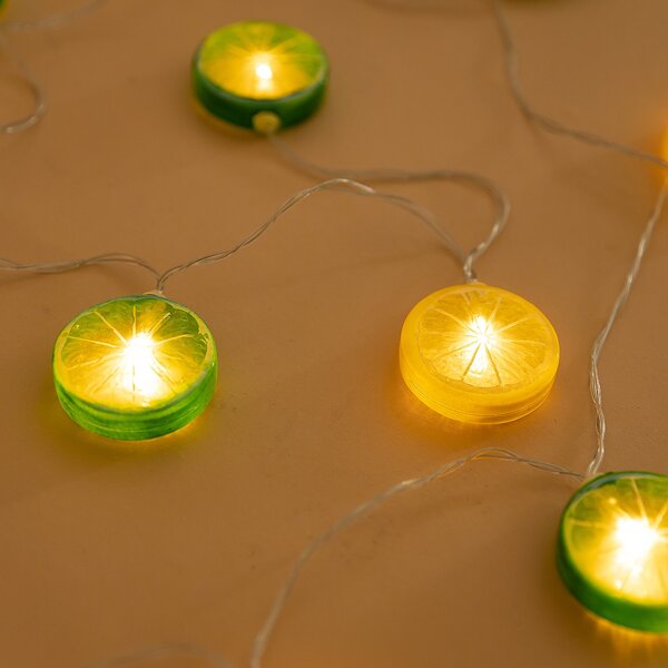 

1pc String Light With 10pcs Lemon Shaped Bulb, Yellow