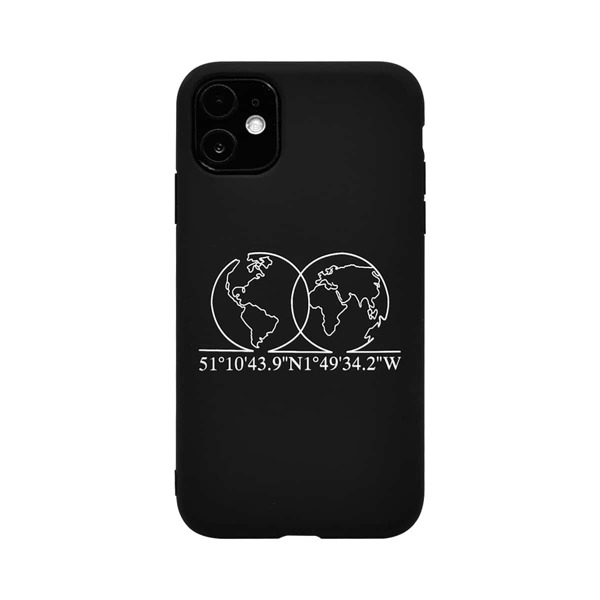 

Earth Print iPhone Case, Black and white