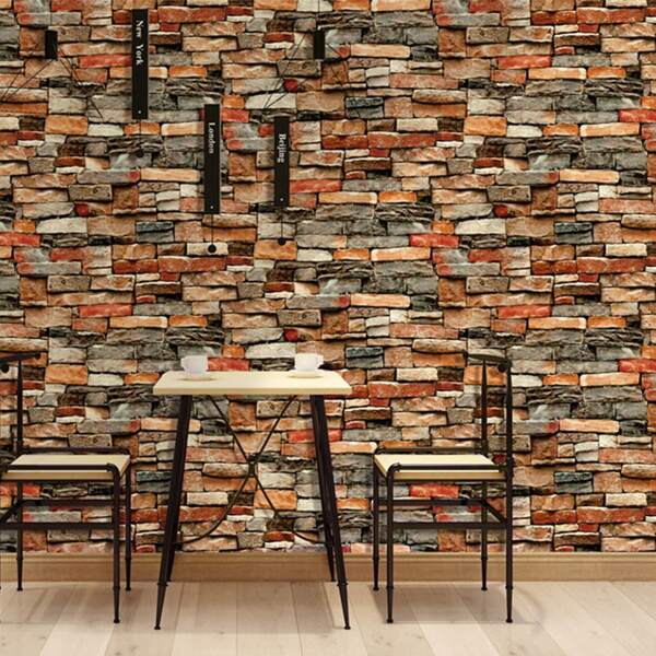 

1sheet Brick Pattern Wallpaper Sticker, Multicolor