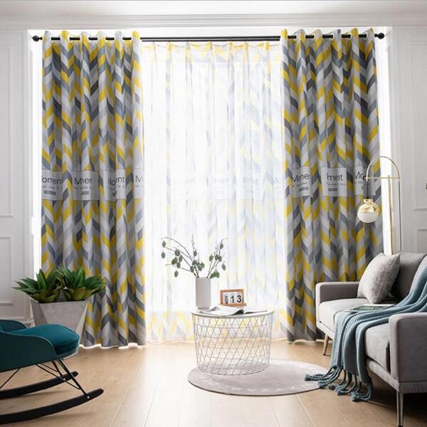 

Chevron Pattern Single Panel Curtain, Multicolor