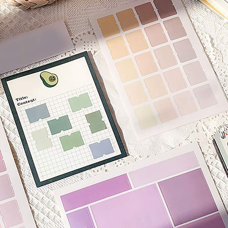 

5sheets Plain Random Sticker, Multicolor