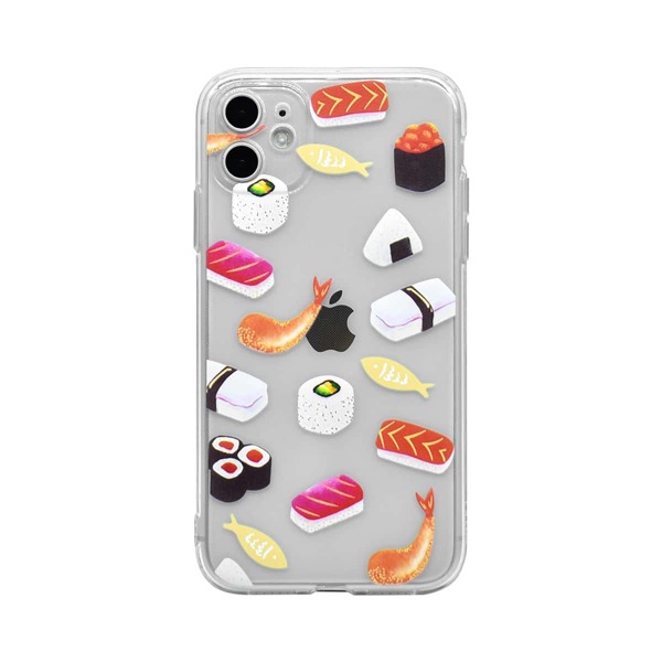 

Sushi Print Clear iPhone Case, Multicolor