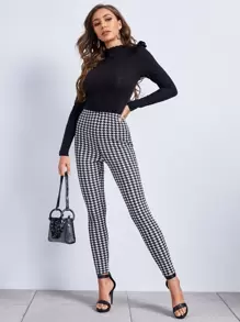SHEIN Privé Xà cạp răng cưa Giải trí - Đen và trắng - Xem 5