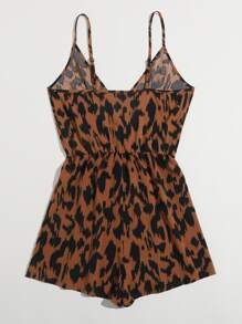 SHEIN VCAY Surplice Neck Allover Print Cami Romper - Multicolor - View 2