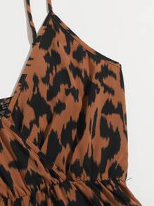SHEIN VCAY Surplice Neck Allover Print Cami Romper - Multicolor - View 5
