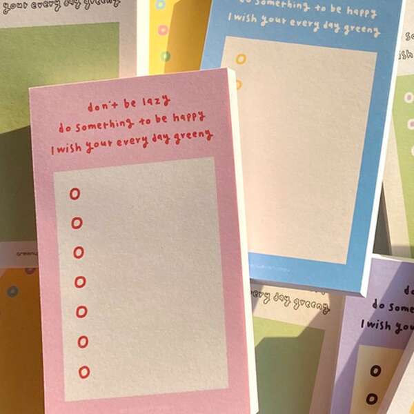 

1pack Slogan Graphic Random Memo Pad, Multicolor