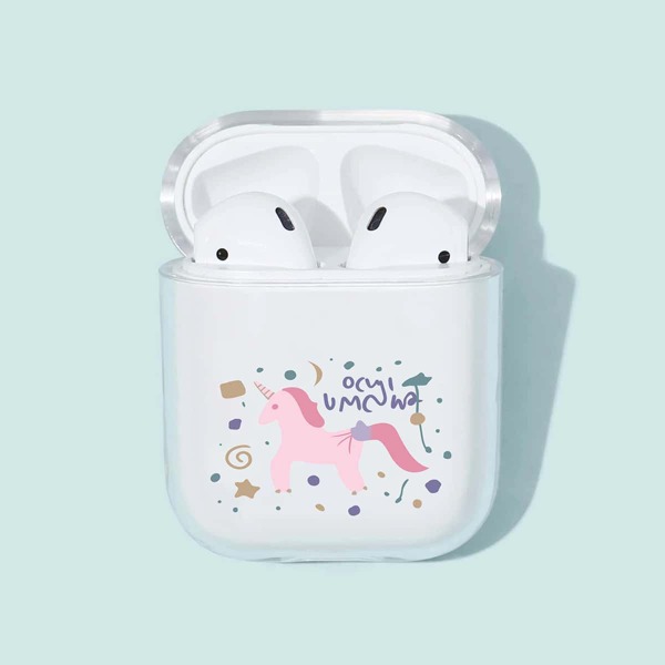 

Cartoon Unicorn Airpods Case, Clear