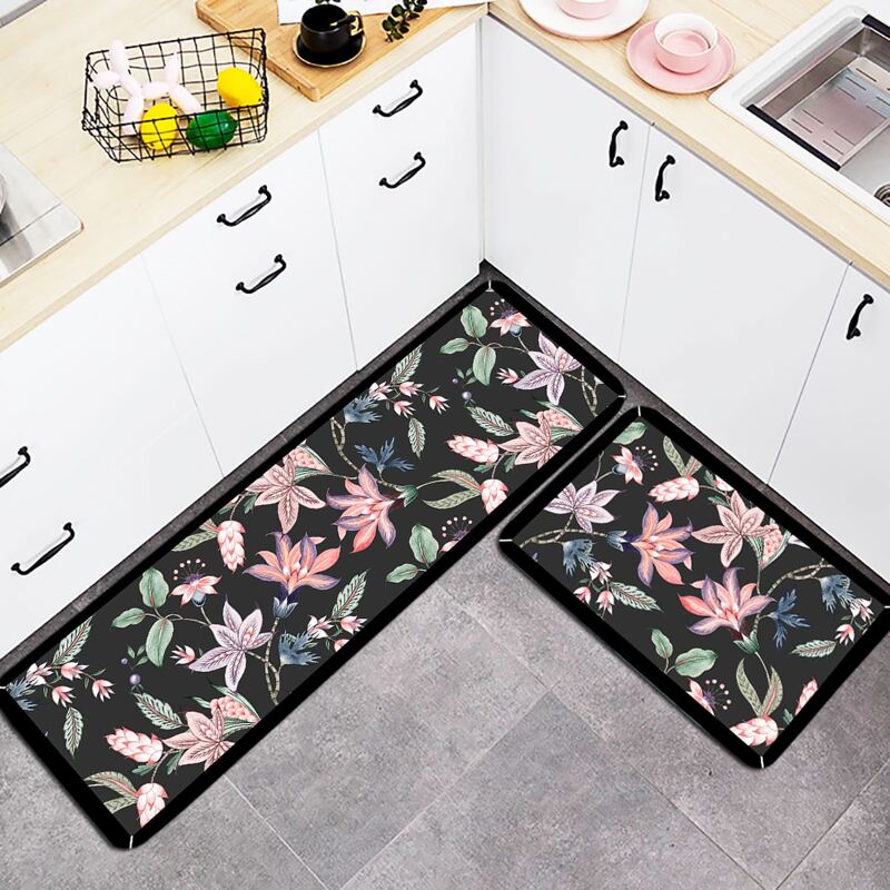 

1pc Flower Print Kitchen Carpet, Multicolor