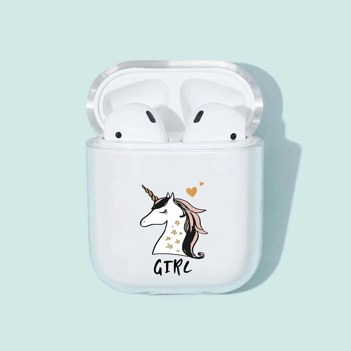 

Cartoon Unicorn Clear Airpods Case