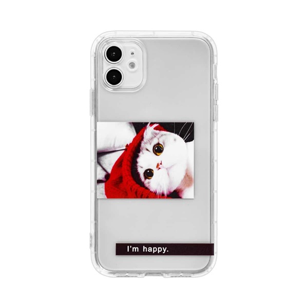 

Прозрачный чехол для iPhone с узором кошки