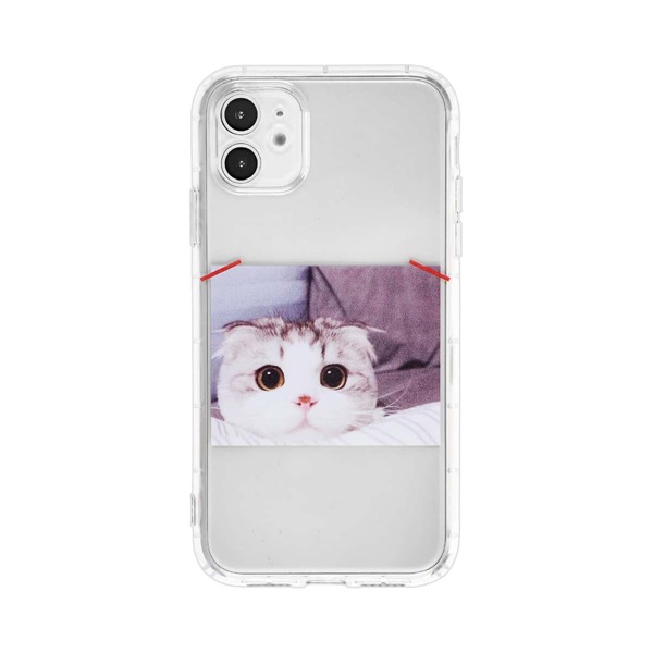 

Прозрачный чехол для iPhone с узором кошки