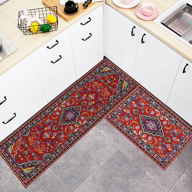

1pc Flower Print Kitchen Carpet, Multicolor